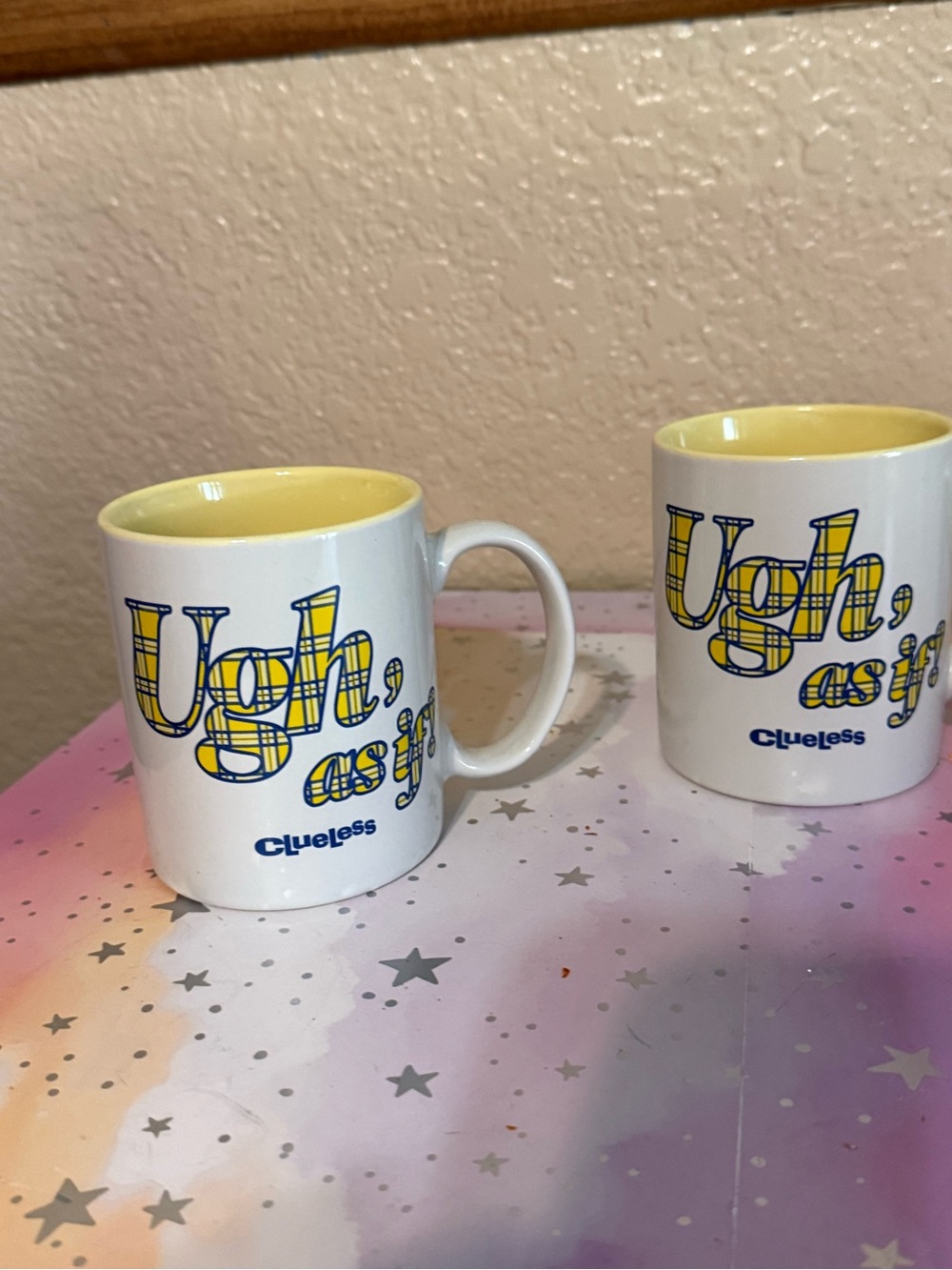 Clueless movie Ugh, As If! printed mugs set of 2